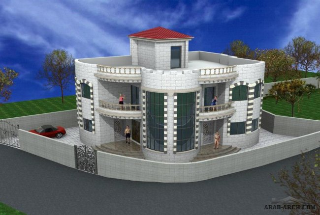 التصاميم الخارجية بالحجر للفيلات والبيوت ( 2) - مكتب المجاز للهندسه الانشائية