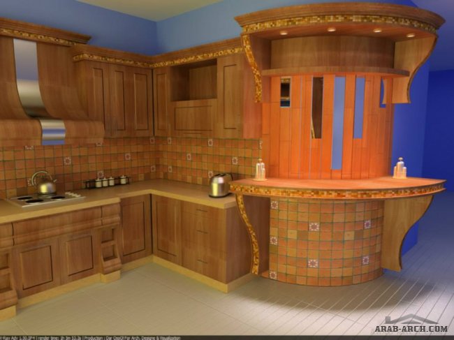 تصميم مطبخ  ابو نواس قدومى من مكتب دار أصول للخدمات الهندسي