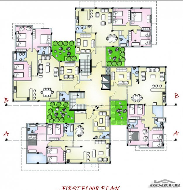 مخطط عمارة سكنية - مشروع تخرج