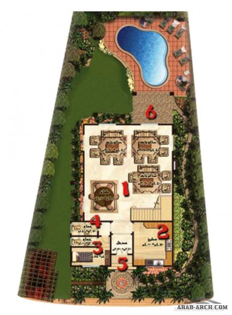 مخطط فيلا روزا فى كمبوند لى روا القاهرة الجديدة - المبانى 425 متر مربع