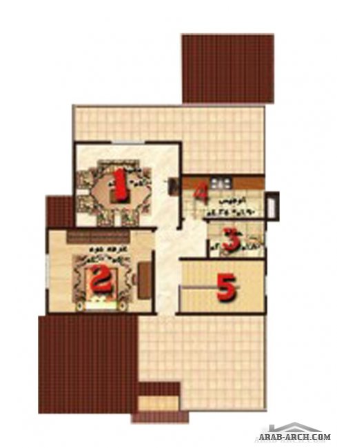 مخطط فيلا روزا فى كمبوند لى روا القاهرة الجديدة - المبانى 425 متر مربع