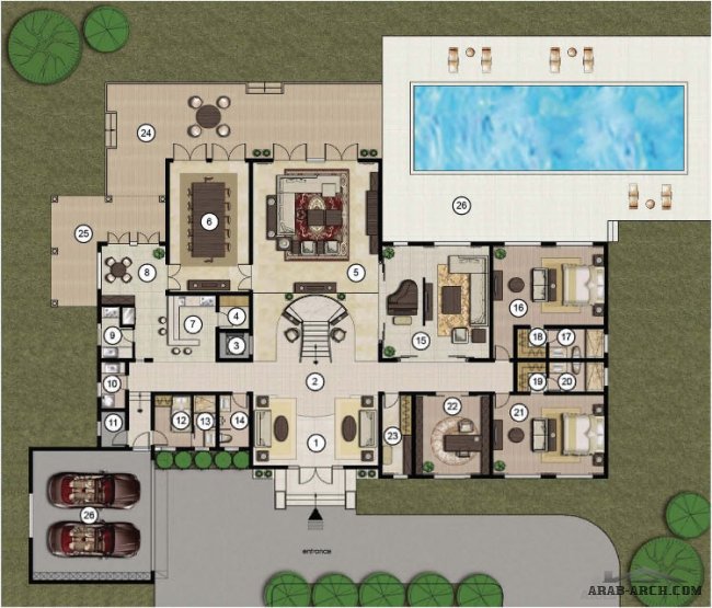 مخطط قصر روز جاردن  مساحه 1200 متر مربع - فلوريا ستي في اربيل
