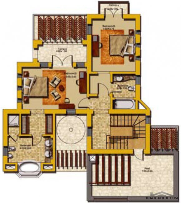 Khareef Villas floor plans Total Area: 299.59 m2