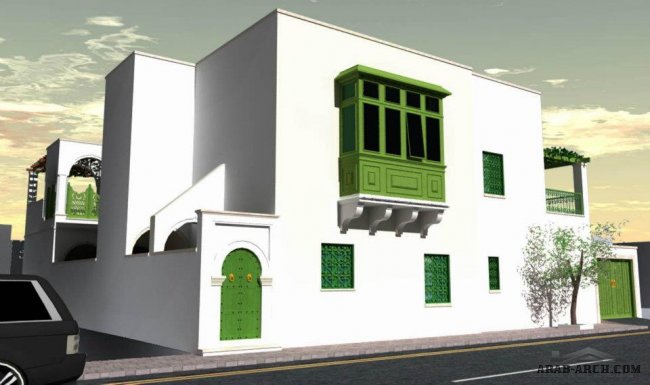 مجموعة من المشاريع المعمارية التي تبحث في مسالة تأصيل التراث المعماري المحلي في ليبيا 4