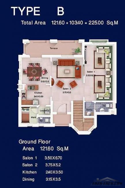 Stand Alone Villa Type B, A 225 square meter - Diplomats Ras El Hikma