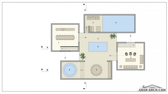 فيلا سكنية فاخرة بالرياض + المخطط Luxury Villas in Riyadh, Saudi Arabia By Orange Architects 