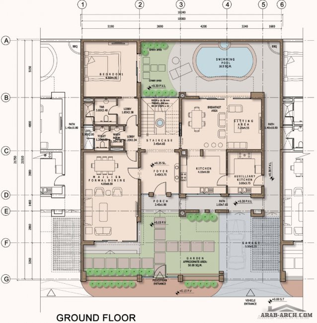 villa floor plans Golden City  - arbil - villa is 400m2 site area 