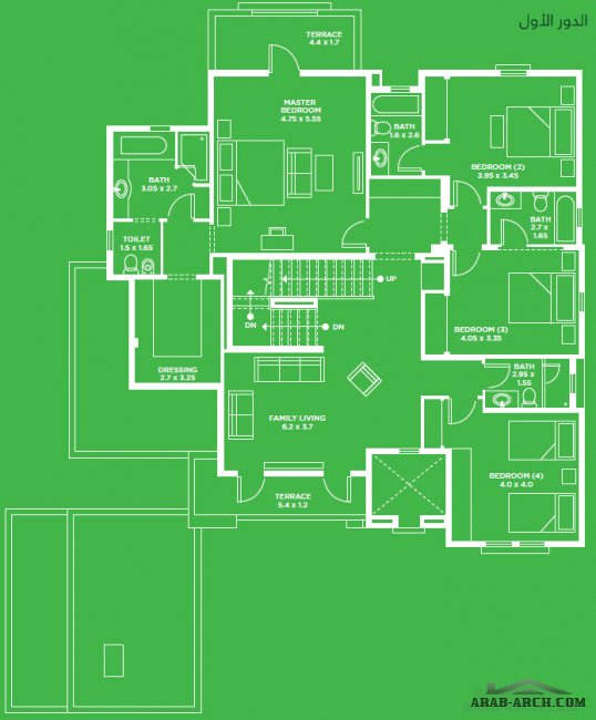 التالة جاردن - خرائط  فيلا 4 - 5 غرف نوم 476 -490 متر مربع4