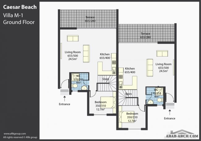 Semi Detached Villas Type 1 - floor plans
