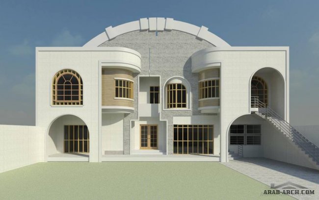 مجسم فيلا نمط عراقى  (20x30) متر - المركز المعماري للتصاميم والاستشارات الهندسية