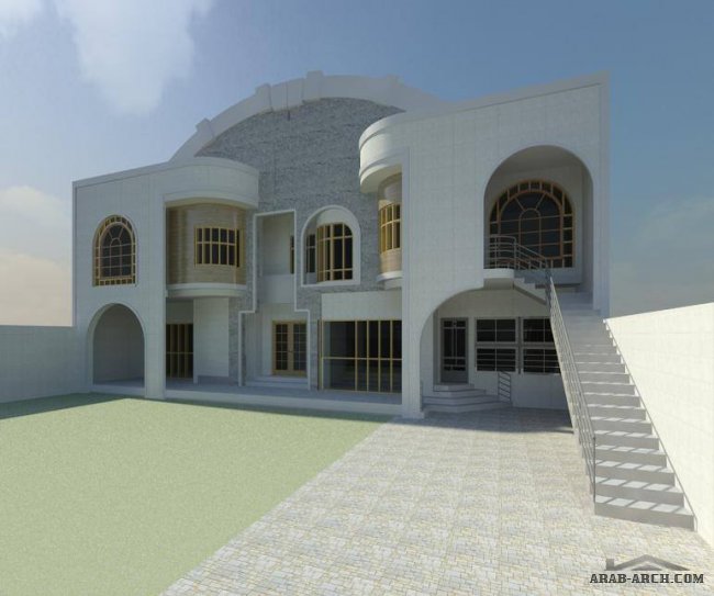 مجسم فيلا نمط عراقى  (20x30) متر - المركز المعماري للتصاميم والاستشارات الهندسية
