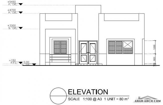 مخطط منزل فى النجف 80 متر مربع Najaf Villa Plan Drawing