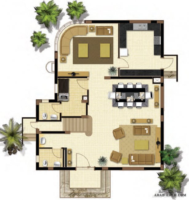 الاساطير السكنية - فيلا نموذج  D  -غرف نوم 4 - 3 ماستر بالحمام