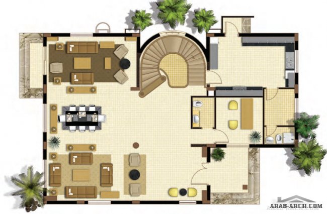 الاساطير السكنية - فيلا نموذج  B  -غرف نوم 5 - 5 حمامات