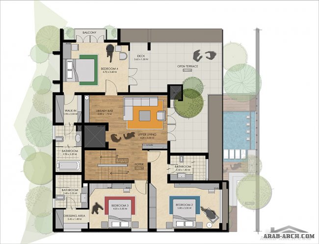 villa Area : 3800 sq. ft. floor plans