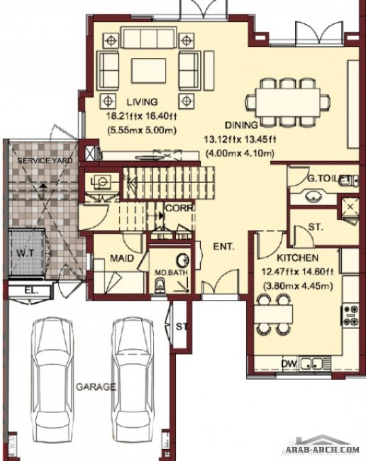 floor plans - Dubai-JVC-Villa - Lantana - 3S1