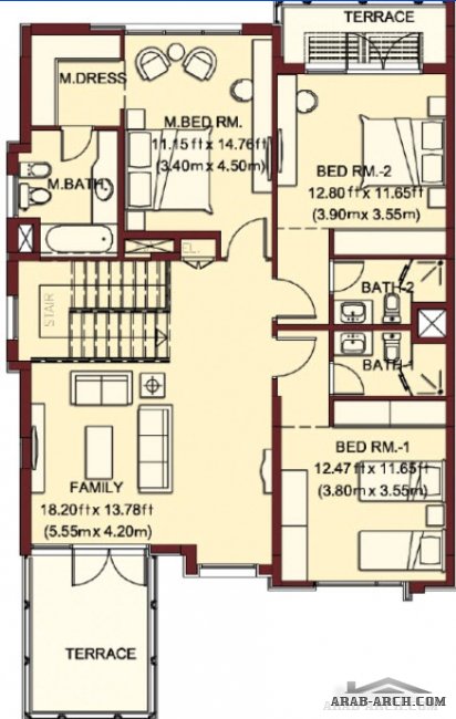 floor plans - Dubai-JVC-Villa - Lantana - 3S1