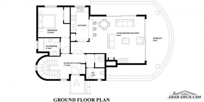 خرائط فيلا تركية  4 غرف نوم /3حمام - 209 m2 