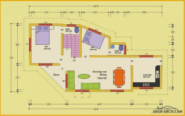 Small Villa  + floor plans
