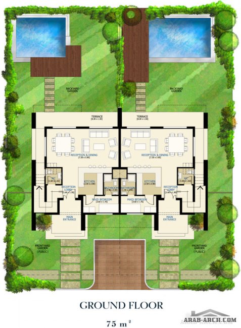 Twin Villas BUA: 168m2 Net garden: 155m2 3 bedroom