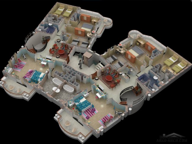 3D Interior Plans - Mokhles Mohamed