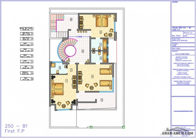 250m B1 - villa floor plans