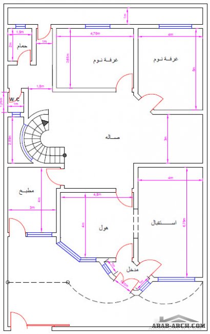 خرائط لدور سكن عراقيه المساحات 250 متر مربع  من تصميم المهندس ياسر العبادي 