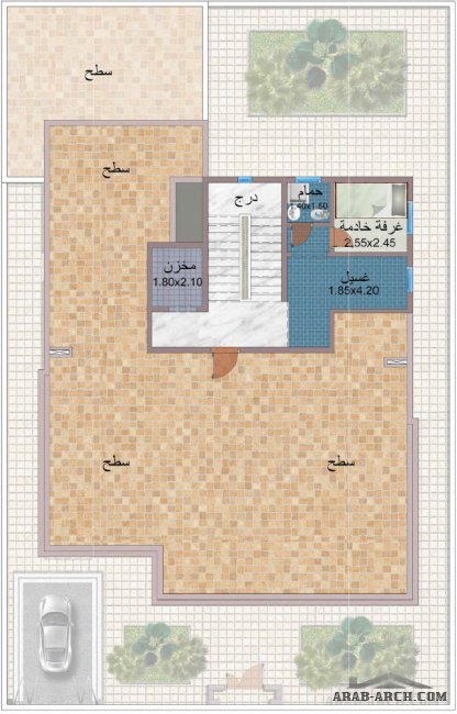 خرائط بيوت الكويت - نموذج  A  طابقن مدينه جابر الاحمد