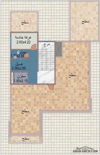 خرائط بيوت الكويت - نموذج C طابقن مدينه جابر الاحمد