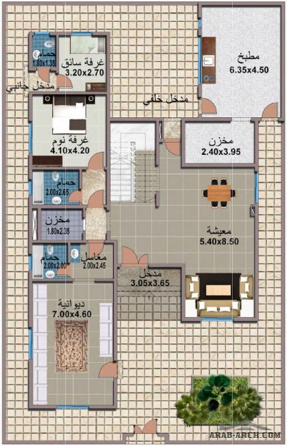 خرائط بيوت الكويت - نموذج C طابقن مدينه جابر الاحمد