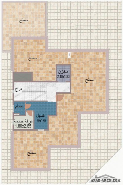 خرائط بيوت الكويت - نموذج D طابقن مدينه جابر الاحمد