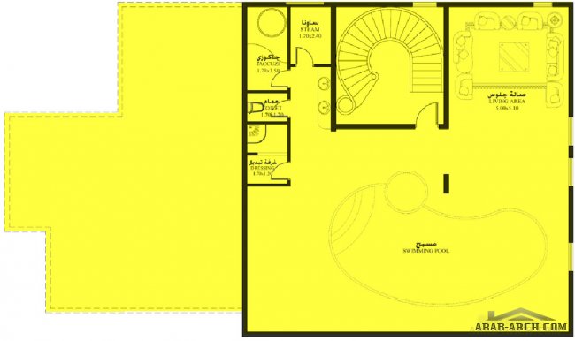 خرائط الفيلا الرائعه SH-04 - ارضى و اول + سرداب - 5 غرف نوم