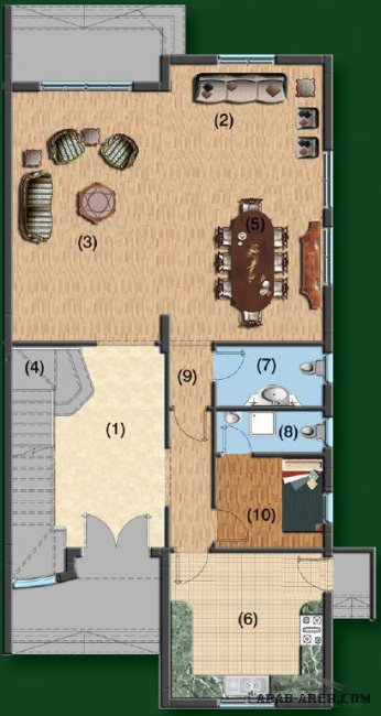 خرائط الفيلا باراديس بمسقوف 129 متر مربع للدور - 3 غرف نوم 1 ماستر