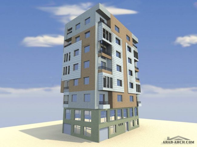 خرائط عمارة سكنية مساحه الارض 170  متر مربع تقريبا   على شقتين تصميم المهندس Lotfi Abou El Kouroum