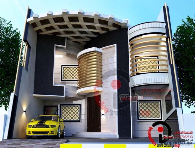 تصاميم بيوت عراقية واجهات مميزة من   شركة هندسة الديوان للاستشارات والتصاميم الهندسية