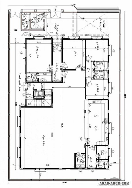 مخطط فيلا بوجدات منفصلة كل وحدة بها غرفتين نوم من مشروع منزلك بالمدينتة