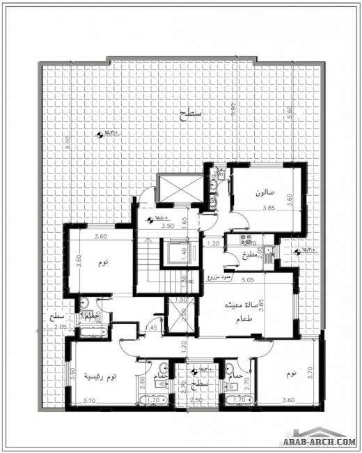 خرائط وحدة 5 شقق منفصلة 2 غرفة نوم لكل شقة من مشروع منزلك بالمدينة