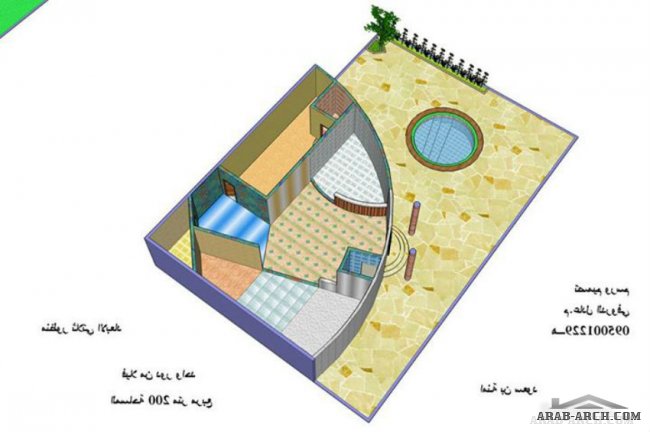 ‏تصميم مبنى سكني يتكون دور ارضي‏  200 متر مربع بواسطة ‏المكتب الاستشاري الهندسي /ليبيا /طرابلس الغرب