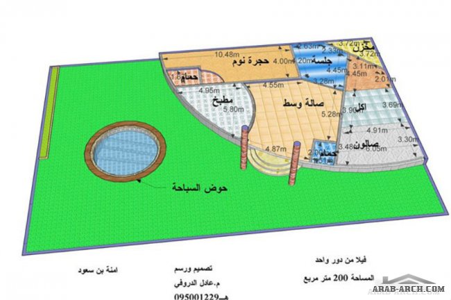 ‏تصميم مبنى سكني يتكون دور ارضي‏  200 متر مربع بواسطة ‏المكتب الاستشاري الهندسي /ليبيا /طرابلس الغرب