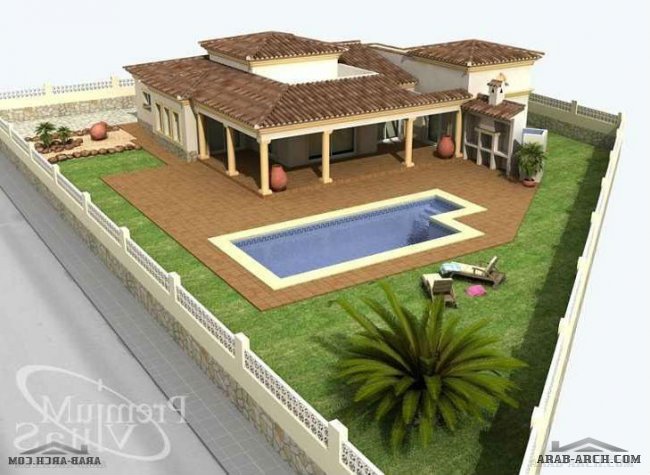 مخطط استراحه رائعه - villa build on one floor