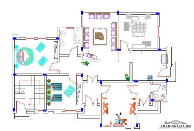 تصميم وحدة سكنية من طابق واحد - بواسطة المكتب الهندسى