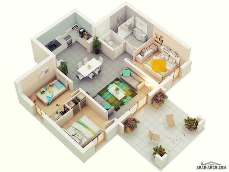 FREE 3 BEDROOMS HOUSE DESIGN AND LAY-OUT