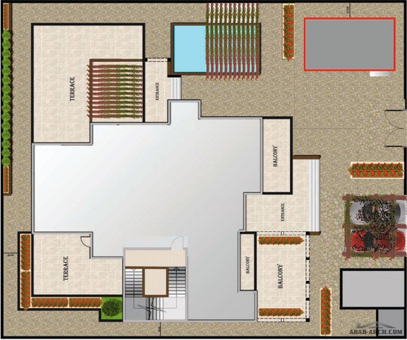 مخطط الفيلا رقم التصميم X4 من مبادرة بيتى 858 متر مربع