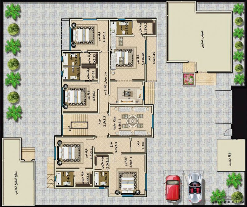 مخطط الفيلا رقم التصميم Z3 من مبادرة بيتى 822 متر مربع