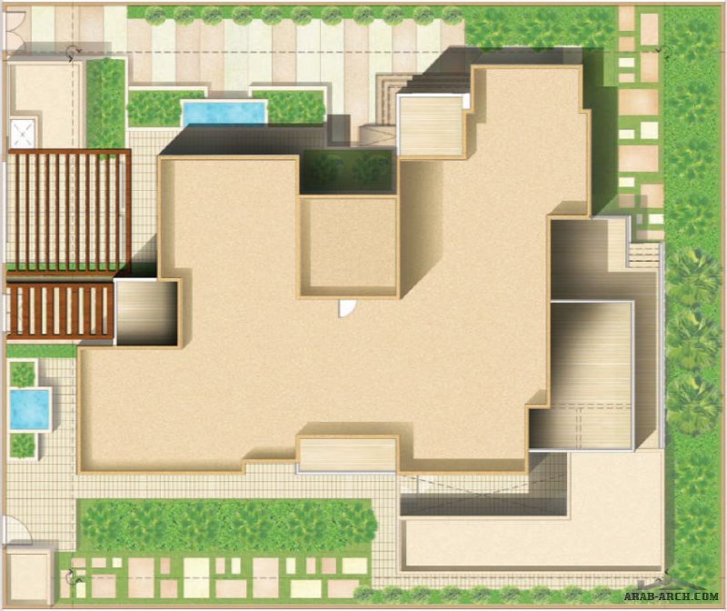 مخطط الفيلا رقم التصميم M1 من مبادرة بيتى 814 متر  مربع 5 غرف نوم