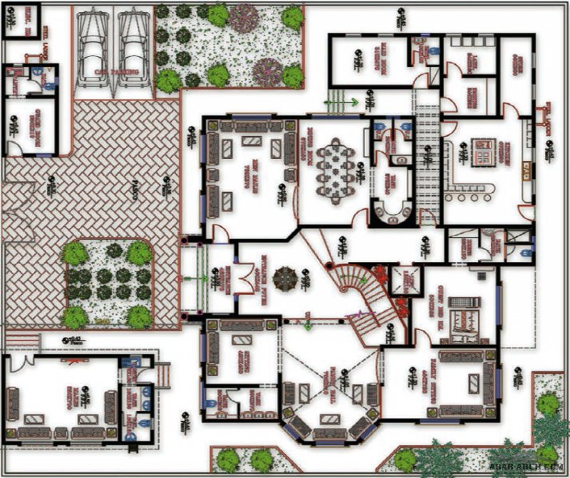 مخطط الفيلا رقم التصميم Y1 من مبادرة بيتى 984 متر مربع 5 غرف نوم