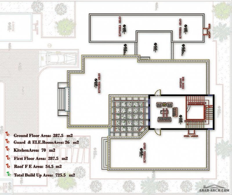 مخطط الفيلا رقم التصميم Y6 من مبادرة بيتى 729 متر مربع 5 غرف نوم