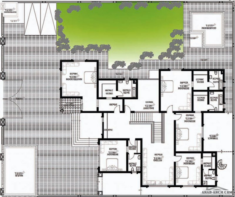 مخطط الفيلارقم التصميم B1 من مبادرة بيتى 739 متر مربع 5 غرف نوم