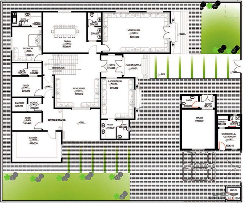 مخطط الفيلا رقم التصميم B4 من مبادرة بيتى 935 متر مربع 6 غرف نوم