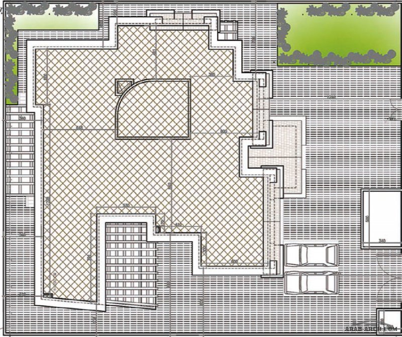 مخطط الفيلا رقم التصميم B5 من مبادرة بيتى 1020 متر مربع 7 غرف نوم
